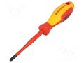 Screwdriver: insulated; Pozidriv®; PZ2; Blade length: 100mm; 1kVAC KNIPEX KNP.982502SL