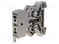 Splice terminal: rail; 6.3A; 500V; screw terminal; beige; wemid WEIDMÜLLER WSI6/2GZ/DEF63
