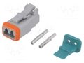 Connector: wire-wire; plug; female; AT; PIN: 2; IP67,IP69K; crimped AMPHENOL AT06-2S-KIT01