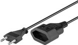 Extension Lead Europlug, 3 m, black, (2*0.75 mm²), 3 m - Europlug (Type C CEE 7/16) > Euro female (Type C CEE 7/16) 50508