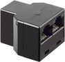 ISDN T-Adapter, black - RJ45 female (8P8C) > 2x RJ45 female (8P8C) 50594