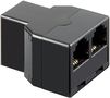 ISDN T-Adapter, black - RJ11/RJ14 female (6P4C) > 2 RJ11/RJ14 female (6P4C) 50597