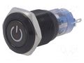 Switch: vandal resistant; Pos: 2; SPDT; 0.5A/220VAC; 1A/24VDC; IP40 ONPOW V16-21DT-24B-A