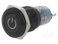 Switch: vandal resistant; Pos: 2; SPDT; 0.5A/220VAC; 1A/24VDC; IP40 ONPOW V16-21DT-12Y-A