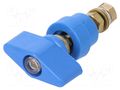 Laboratory clamp; blue; 1kVDC; 100A; on panel,screw; brass; 81mm SCHÜTZINGER POL102-BL