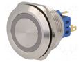 Switch: vandal resistant; Pos: 2; SPDT; 3A/220VAC; 5A/24VDC; IP65 ONPOW V28-11E-24B-S