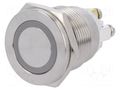Switch: vandal resistant; Pos: 2; SPST-NO; 0.5A/220VAC; 2A/36VDC ONPOW V19-10PFE-12G-S