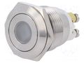 Switch: vandal resistant; Pos: 2; SPST-NO; 0.5A/220VAC; 2A/36VDC ONPOW V19-10FD-12Y-S