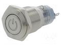 Switch: vandal resistant; Pos: 2; SPDT; 0.5A/220VAC; 1A/24VDC; IP40 ONPOW V16-11DT-24G-S