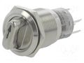 Switch: rotary; Pos: 2; SPDT; 0.5A/220VAC; 1A/24VDC; -20÷55°C; 50mΩ ONPOW V19-11X-23-12R-S