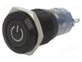 Switch: vandal resistant; Pos: 2; SPDT; 0.5A/220VAC; 1A/24VDC; IP40 ONPOW V16-21DT-24G-A