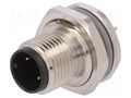 Connector: M12; socket; PIN: 3; male; 250V; straight; IP67; THT; 4A TE Connectivity T4140012031-000