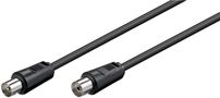 Antenna Cable (<70 dB), Double Shielded, 15 m, black - coaxial plug > coaxial socket 50912