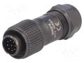 Connector: circular; plug; male; PIN: 9; IP67; ST12; 5÷8mm; 3A; 125V WEIPU ST1210/P9