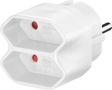 Socket Adapter, white - compact multi plug with 2x Europlug (Type C CEE 7/16) 51000