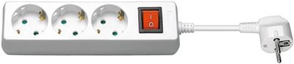 3-Way Power Strip with Switch, 3 m, white, 3 m - safety socket (Type F, CEE 7/3) 51083