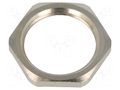 Nut; with earthing; M20; brass; Thk: 3mm; Spanner: 24mm; Pitch: 1.5 HUMMEL HUMMEL-1167200050