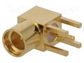 Connector: MMCX; socket; female; angled 90°; THT; gold-plated; 50Ω AMPHENOL RF MMCX6252N13GT30G50