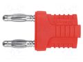 Connector: 4mm banana; stackable safety shunt; 12A; 33VAC; 70VDC SCHÜTZINGER KURZ144IGMBNI-RT