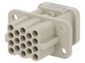 Connector: HDC; contact insert; female; 10A; 500V; Han Q; PIN: 18 HARTING 09120173101