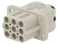 Connector: HDC; contact insert; female; 16A; 500V; Han Q; PIN: 9 HARTING 09120082734