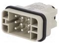 Connector: HDC; contact insert; male; 16A; 500V; Han Q; PIN: 9; 8+PE HARTING 09120082634