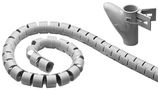 Cable Duct, grey - robust spiral cable wrap, e. g. for the safe and practical concealment of TV cables, charging cables or power cables 51922