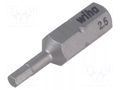 Screwdriver bit; hex key; HEX 2.5mm; 1/4"; Overall len: 25mm WIHA WIHA.7013Z/25/25