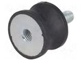 Vibration damper; M8; Ø: 30mm; rubber; L: 20mm; Thread len: 23mm ELESA+GANTER DVC2-434106