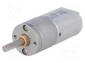 Motor: DC; with gearbox; POLOLU 20D; 6VDC; 3.2A; Shaft: D spring POLOLU POLOLU-3467