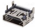 Connector: HDMI; socket; PIN: 19; gold-plated; angled 90°; SMT EDAC 690-019-298-412