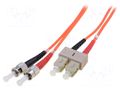 Fiber patch cord; OM2; SC/UPC,ST/UPC; 2m; 50/125um; LSZH; grey DIGITUS DK-2512-02