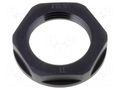 Nut; PG11; polyamide; 24mm; black; Thread: PG; with flange HELUKABEL HELU-96459