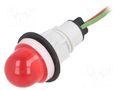 Indicator: LED; prominent; red; 24VDC; 24VAC; Ø13mm; cables; 300mm POLAM-ELTA LR-D16H-24AC/DC