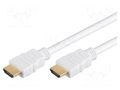 Cable; HDMI plug,both sides; Len: 3m; white; HDMI 1.4; Core: CCS Goobay HDMI.HE030.030