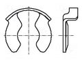 Circlip; spring steel; Shaft dia: 16mm; BN 13194; Ring: external BOSSARD B16/BN13194