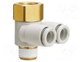 Push-in fitting; threaded,angled 90°; -1÷10bar; Thread: R 1/2" SMC KQ2ZF12-04AS