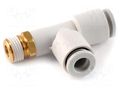 Tee fitting; threaded,plug-in; -1÷10bar; brass,polypropylene SMC KQ2Y04-M3G