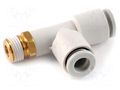 Tee fitting; threaded,plug-in; -1÷10bar; brass,polypropylene SMC KQ2Y06-M5A