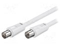 Cable; 2.5m; coaxial 9.5mm socket,coaxial 9.5mm plug; white; 75Ω Goobay AC-0250-WH