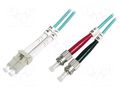 Fiber patch cord; OM3; LC/UPC,ST/UPC; 1m; Optical fiber: 50/125um DIGITUS DK-2531-01/3