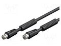 Cable; 3.5m; coaxial 9.5mm socket,coaxial 9.5mm plug; black; 75Ω Goobay ACF-0350-BK