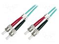 Fiber patch cord; OM3; ST/UPC,both sides; 1m; LSZH; turquoise DIGITUS DK-2511-01/3