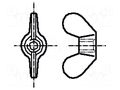 Nut; winged; M8; 1.25; steel; Plating: zinc; BN 208; DIN 315 BOSSARD B8/BN208