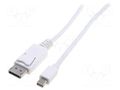 Cable; DisplayPort plug,mini DisplayPort plug; 2m; white DIGITUS AK-340102-020-W