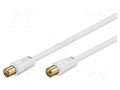 Cable; 5m; coaxial 9.5mm socket,coaxial 9.5mm plug; white; 75Ω GOOBAY ACG-0500-WH