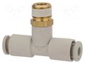 Tee fitting; threaded,plug-in; -1÷10bar; brass,polypropylene SMC KQ2T08-01AS