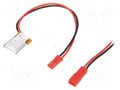 Re-battery: Li-Po; 3.7V; 70mAh; cables,JST SYR-02T socket CELLEVIA BATTERIES ACCU-LP401520/CL