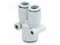 Tee fitting; plug-in; -1÷10bar; polypropylene; -5÷60°C SMC KQ2U10-00A