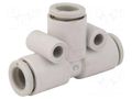 Tee fitting; reductive,plug-in; -1÷10bar; polypropylene; Øin: 6mm SMC KQ2T06-08A